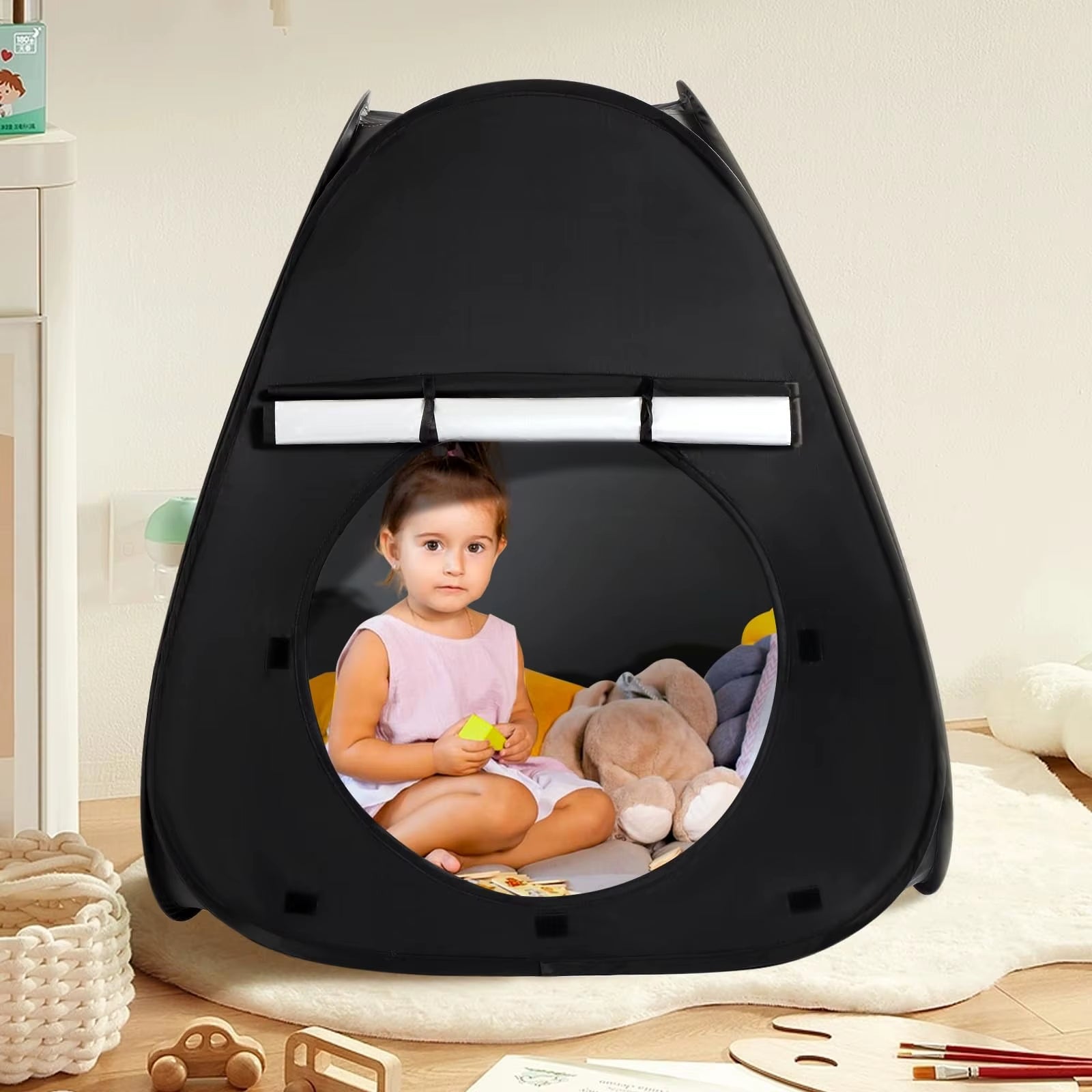 Blackout Sensory Tent Foldable Kids Calm Corner Tent with Storage Bag Blackout Tent Children Indoor Tent for Autistic Children