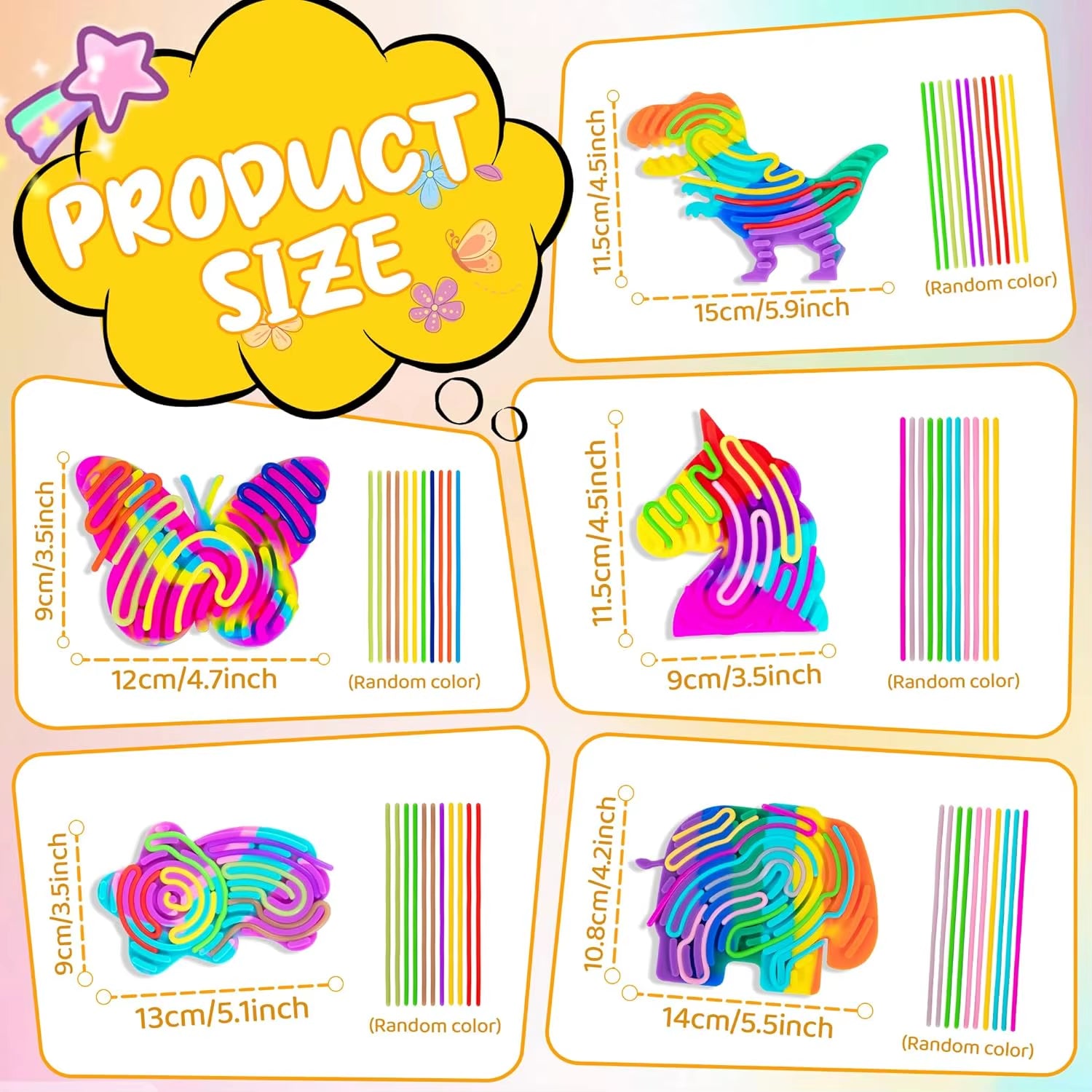 Cartoon Sensory Activity Ball with 11 Rods Silicone Fidget Toys Stress Relief ADHD and Autism Sensory Toys for Kids Adult New