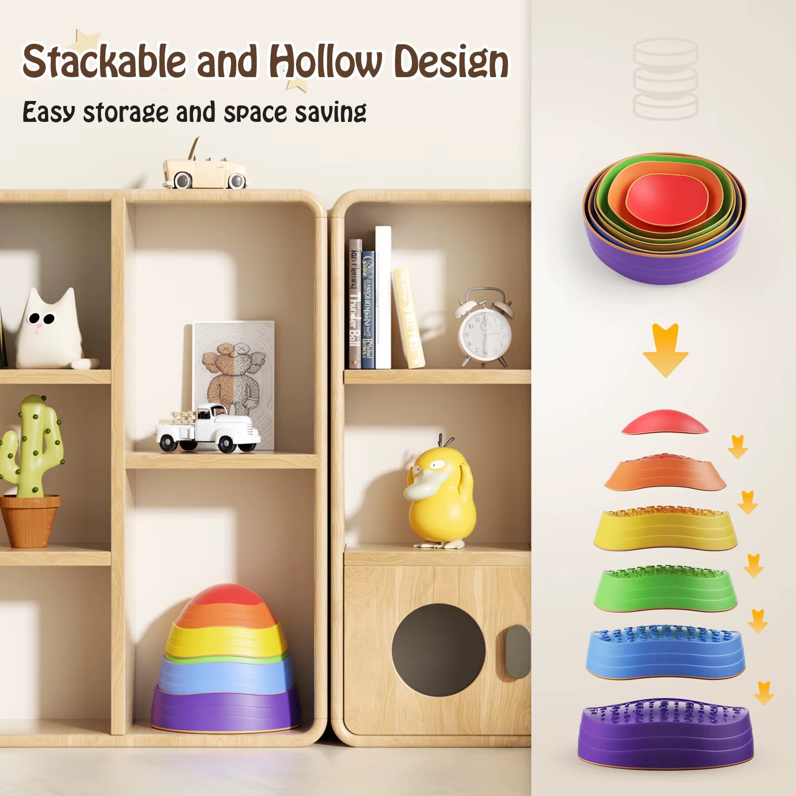 6PCS Balance Stepping Stones Montessori Children Toys Sensory Training Tactile Sensing for Kids Party Social Games