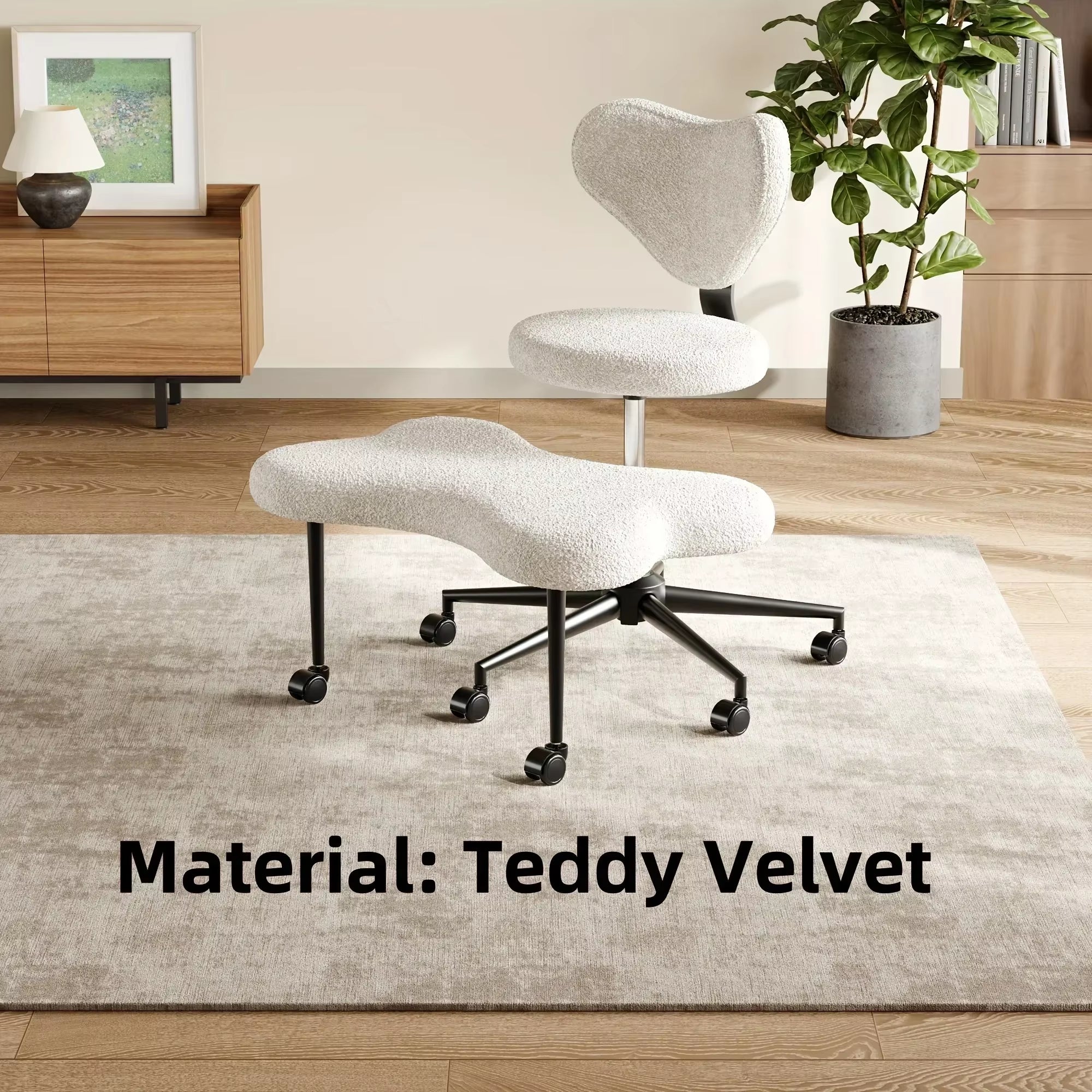 Cross Leg Meditation with Wheels, ADHD Height Adjustable Seat, Adjustable Footstool Chair Gaming Game