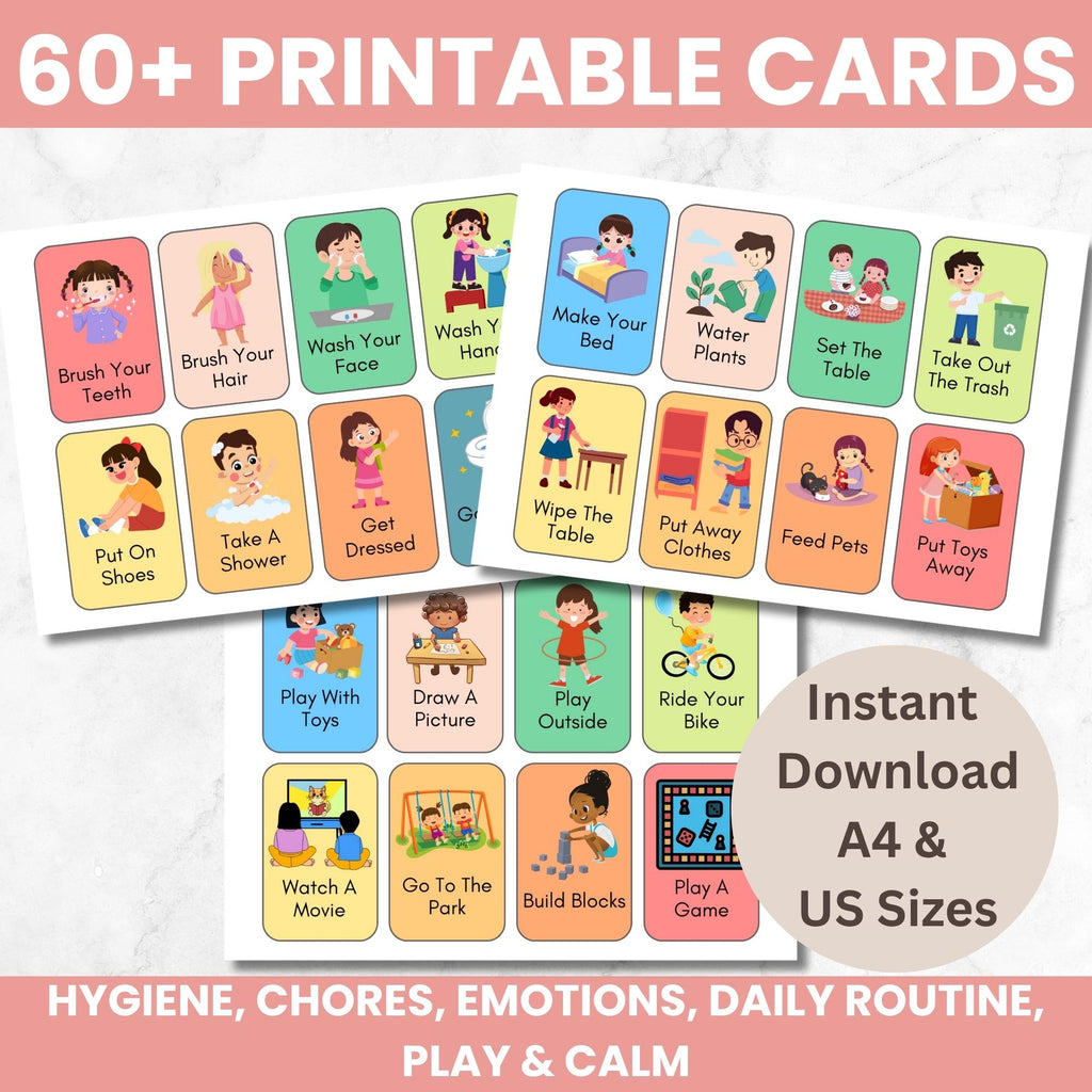 Visual Routine Cards for Kids: ADHD & Autism Sensory Support (PDF)