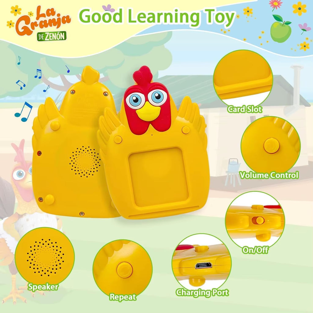 La Granja De Zenon Bartolito Talking English & Spanish Flash Cards Speech Therapy Toys for Toddlers 224 Sight Words Autism Toys