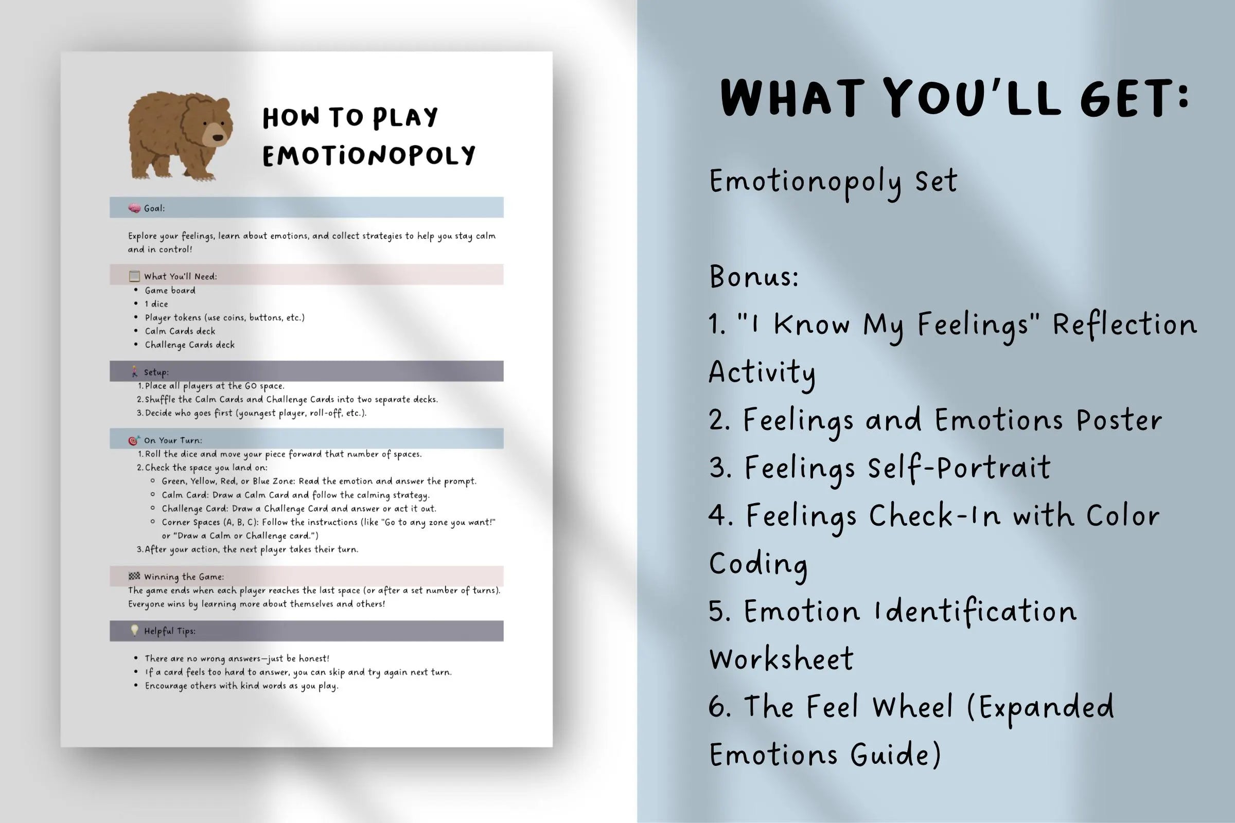 Emotionopoly SEL Game | Feelings Board Game for Kids | Emotions Activity for Counseling, SEL, Homeschool | Emotional Intelligence Game