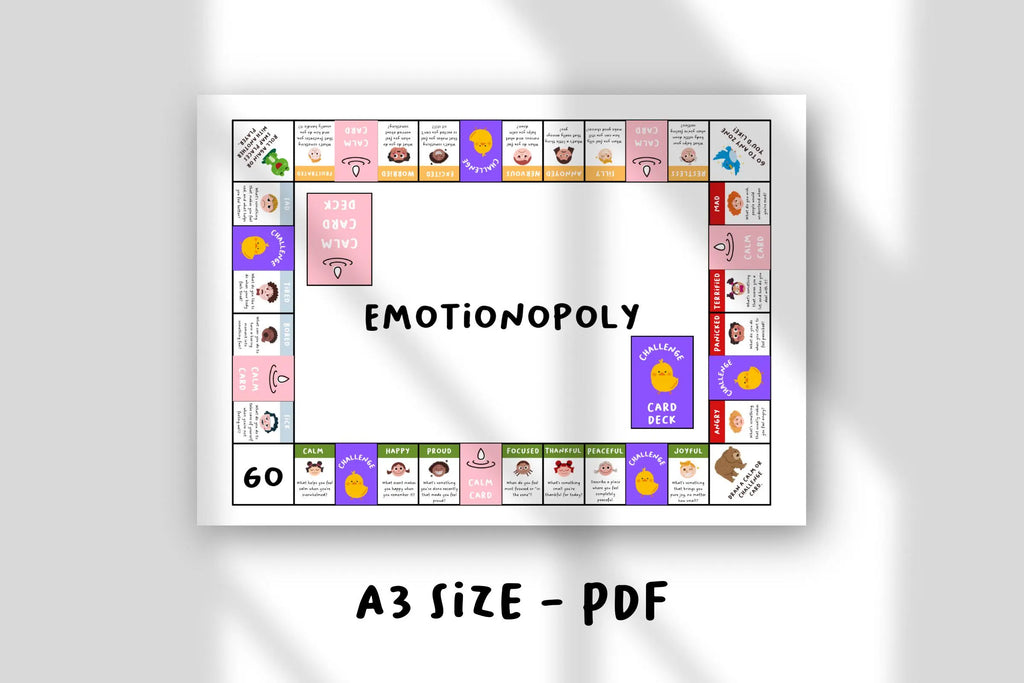 Emotionopoly SEL Game | Feelings Board Game for Kids | Emotions Activity for Counseling, SEL, Homeschool | Emotional Intelligence Game