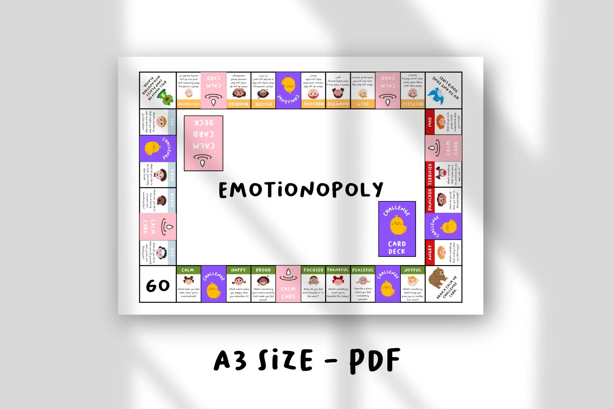 Emotionopoly SEL Game | Feelings Board Game for Kids | Emotions Activity for Counseling, SEL, Homeschool | Emotional Intelligence Game