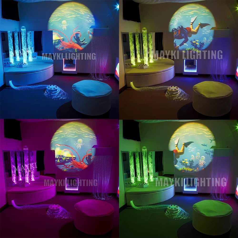 Autism Sensory Therapy Free Standing Rgb Color Control Led Light Fish Lamp Acrylic Water Column Bubble Tube Sensory Equipment
