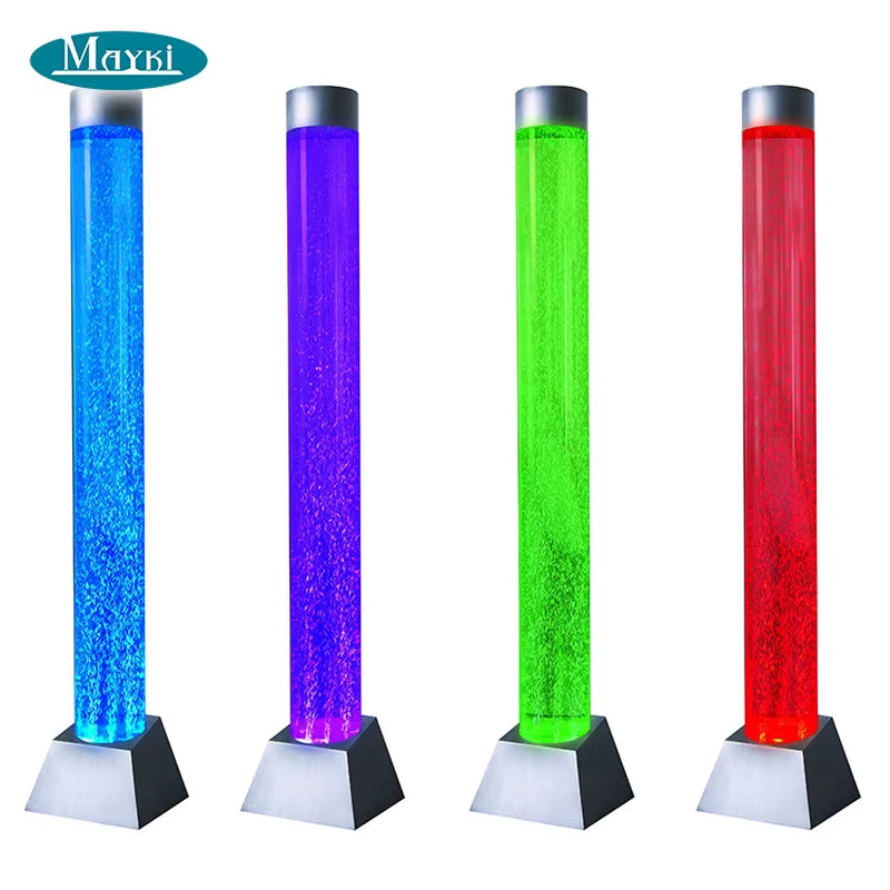 Autism Sensory Therapy Free Standing Rgb Color Control Led Light Fish Lamp Acrylic Water Column Bubble Tube Sensory Equipment