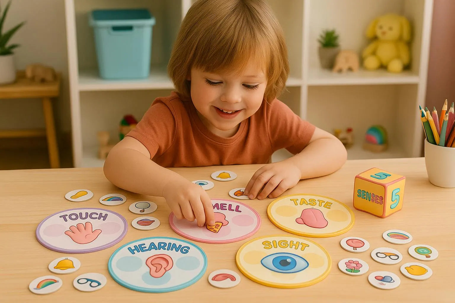 5 Senses Montessori Game: Sensory Sorting Activity (PDF)