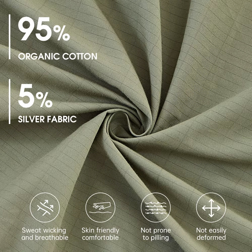 Hypoallergenic Grounding Bed Sheet - Full Size, Organic Cotton, Conductive Fabric for Deep Sleep