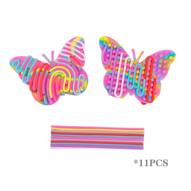 Cartoon Sensory Activity Ball with 11 Rods Silicone Fidget Toys Stress Relief ADHD and Autism Sensory Toys for Kids Adult New