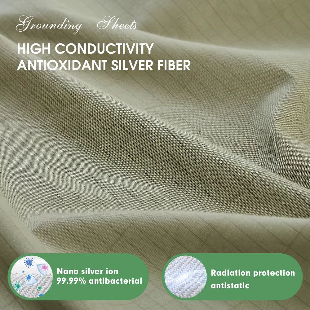 Hypoallergenic Grounding Bed Sheet - Full Size, Organic Cotton, Conductive Fabric for Deep Sleep