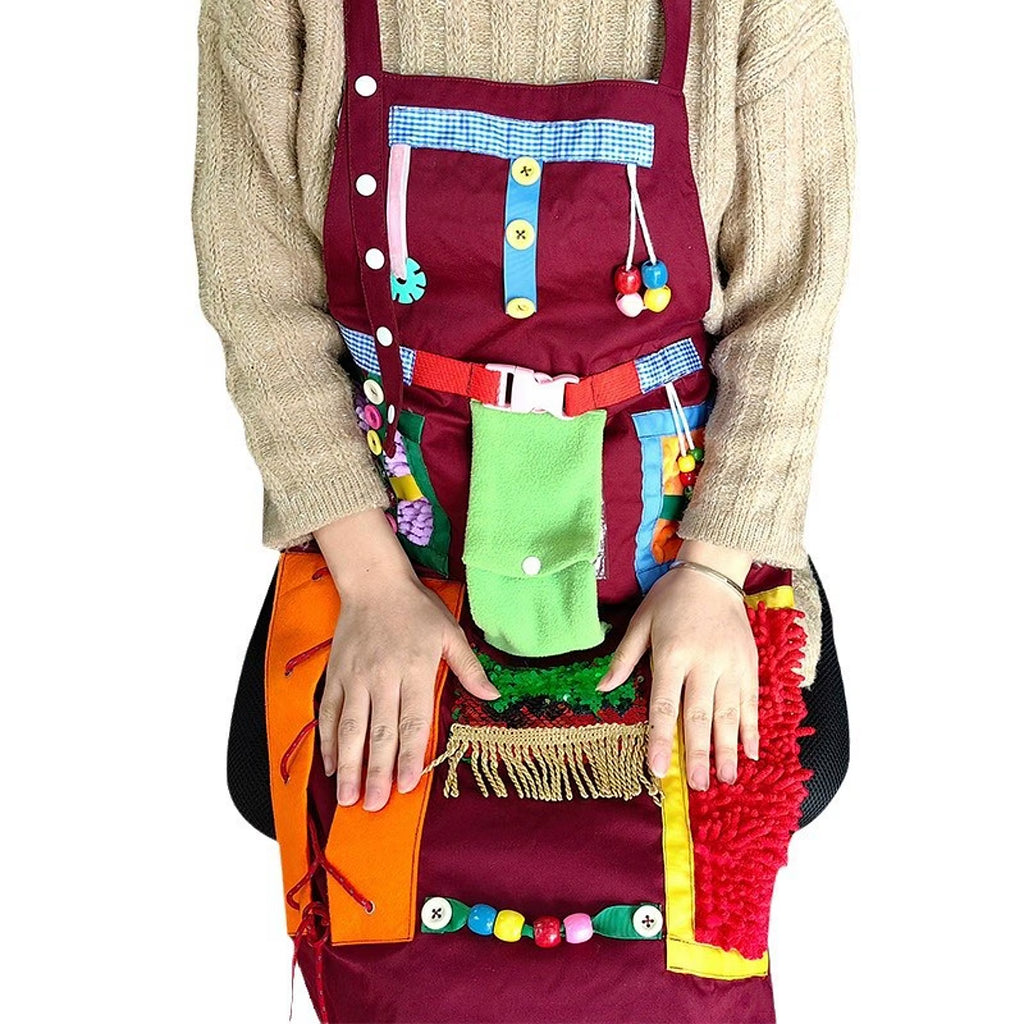 Sensory Apron Toys Auxiliary Rehabilitation Training Apron Care Alzheimer'S Disease Apron for Elderly Sensory Training Adults