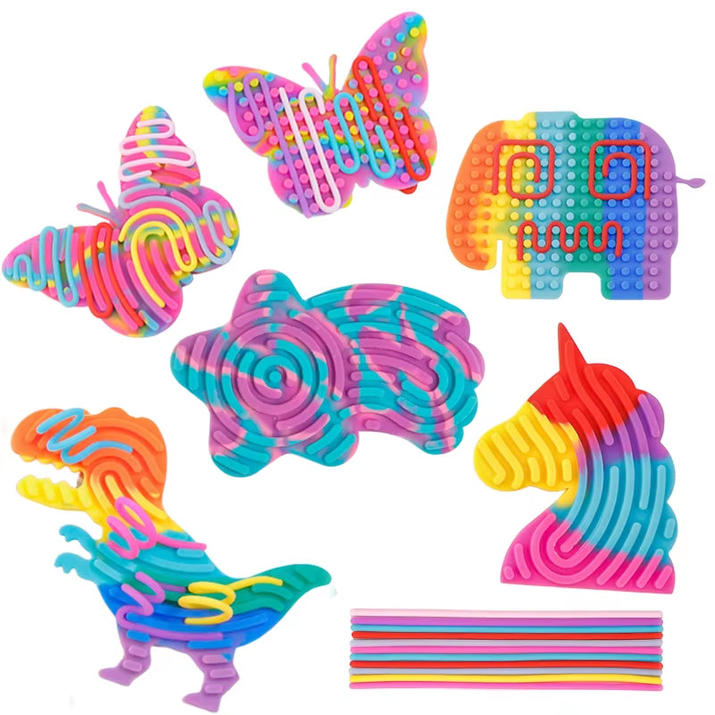 Cartoon Sensory Activity Ball with 11 Rods Silicone Fidget Toys Stress Relief ADHD and Autism Sensory Toys for Kids Adult New