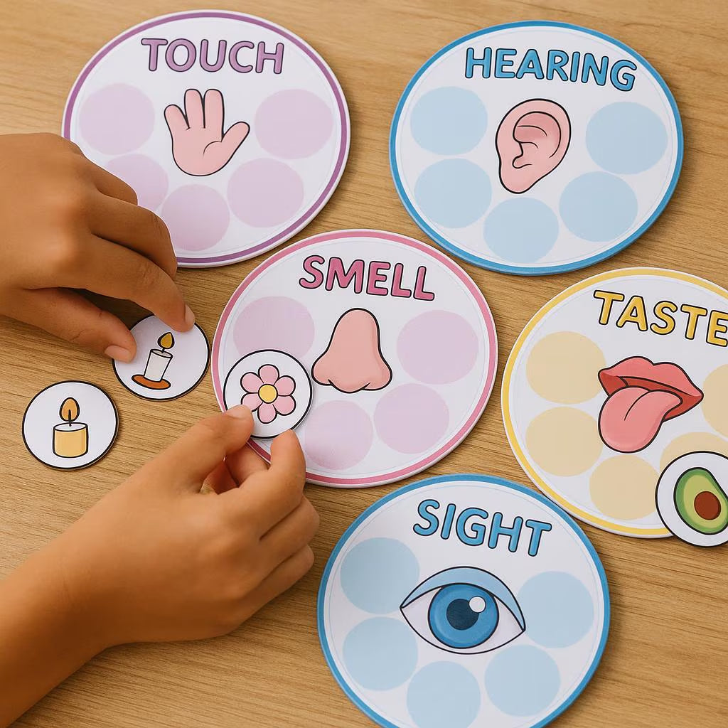5 Senses Montessori Game: Sensory Sorting Activity (PDF)