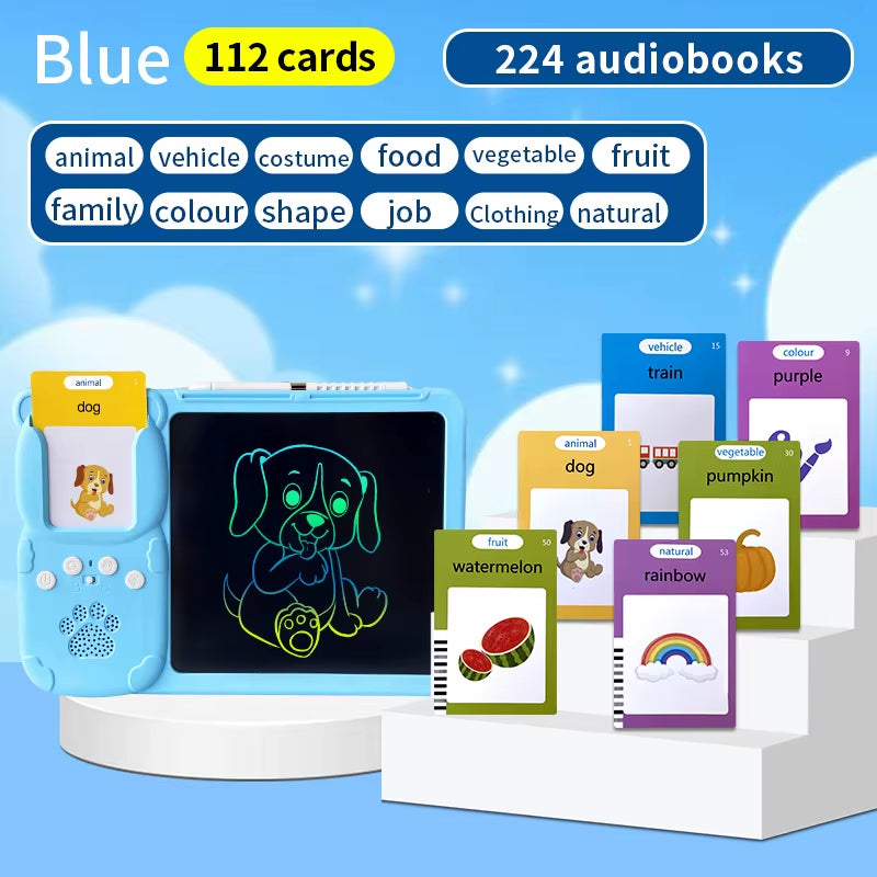 Talking Flash Cards LCD Writing Tablet Board Pad Toy Learning Education Preschool Montessori Speech Therapy Autism Toys for Kid