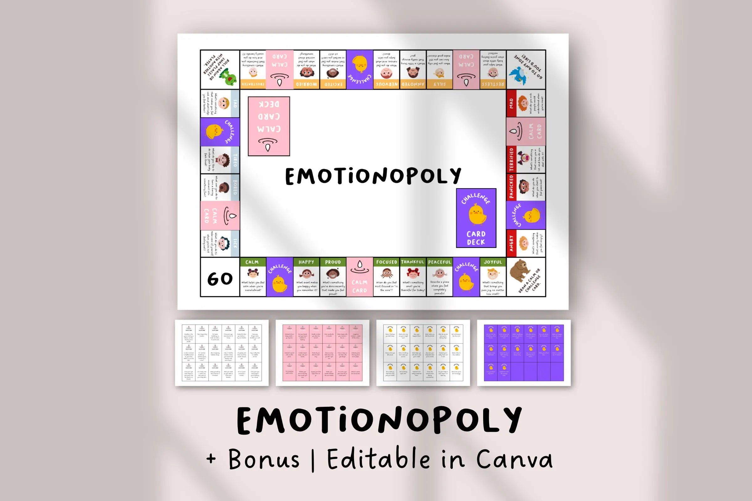 Emotionopoly SEL Game | Feelings Board Game for Kids | Emotions Activity for Counseling, SEL, Homeschool | Emotional Intelligence Game