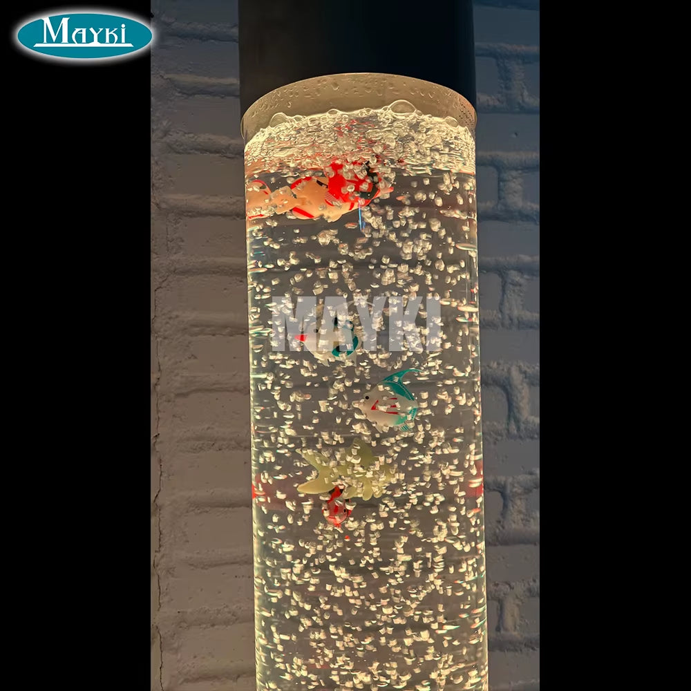 Autism Sensory Therapy Free Standing Rgb Color Control Led Light Fish Lamp Acrylic Water Column Bubble Tube Sensory Equipment