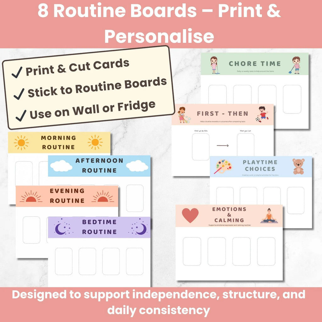 Visual Routine Cards for Kids: ADHD & Autism Sensory Support (PDF)