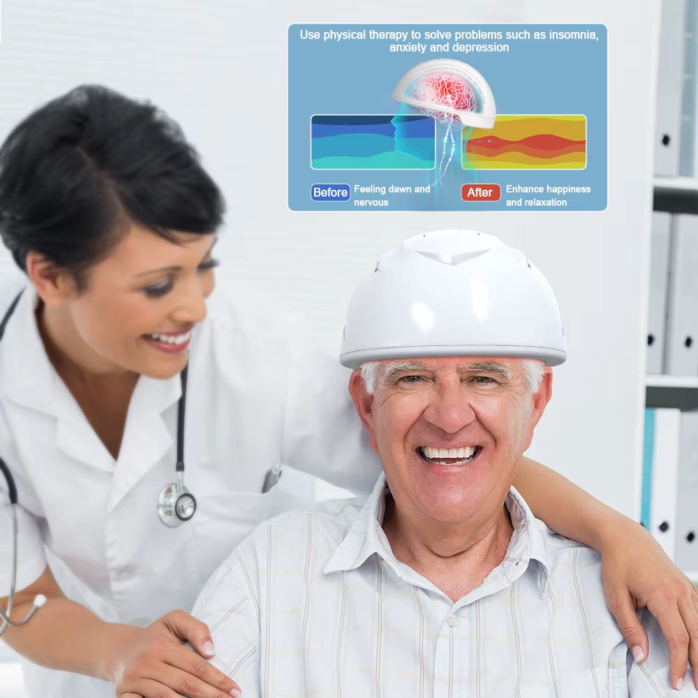 Physiotherapy 810Nm Infrared Light Therapy Brain Helmet Relaxation Treatment Helmet for Autism Relief