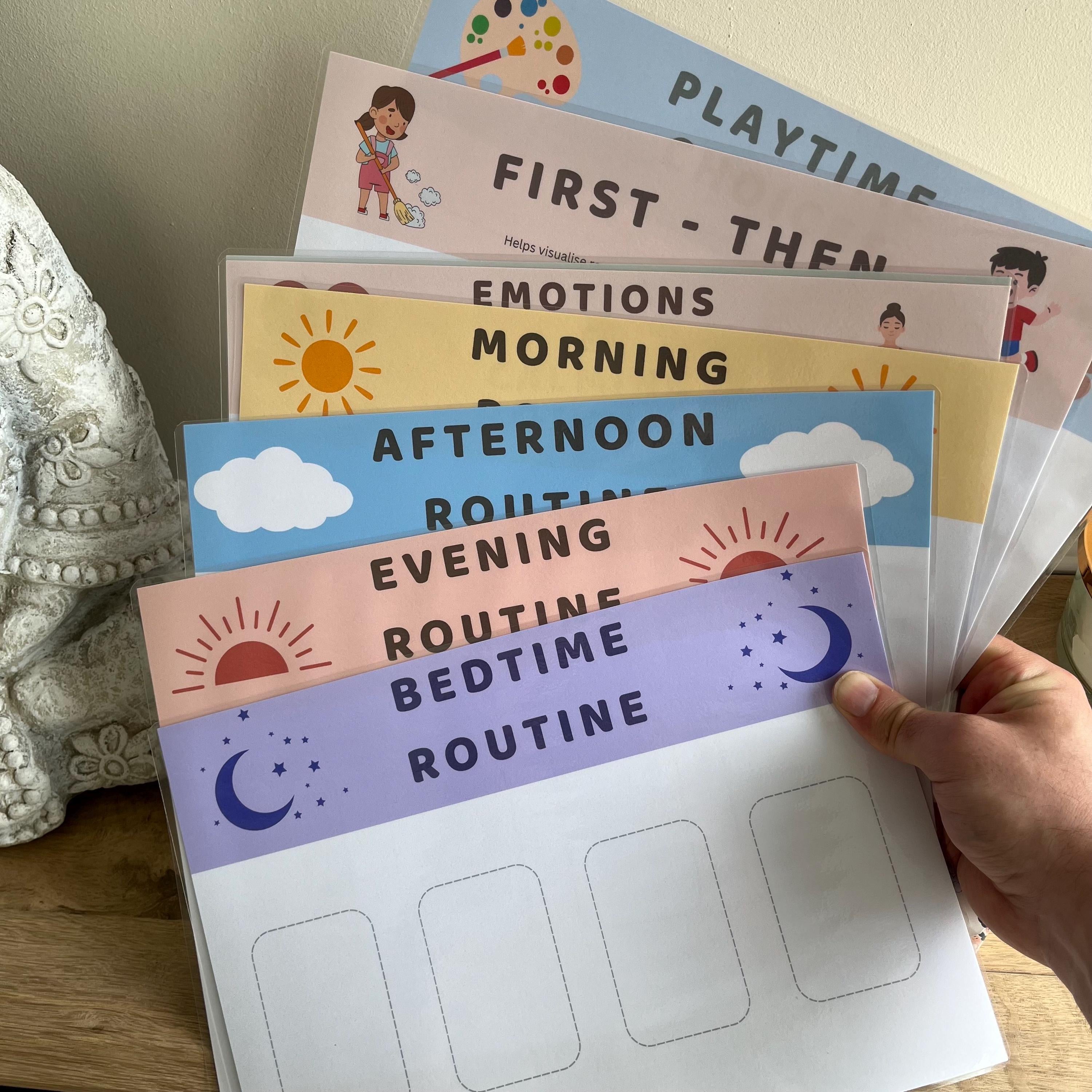 Visual Routine Cards for Kids: ADHD & Autism Sensory Support (PDF)